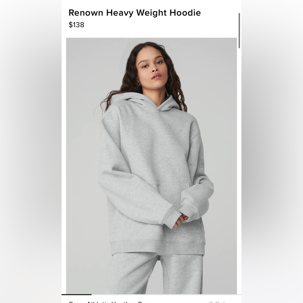 Alo yoga renown heavy weight hoodie size large